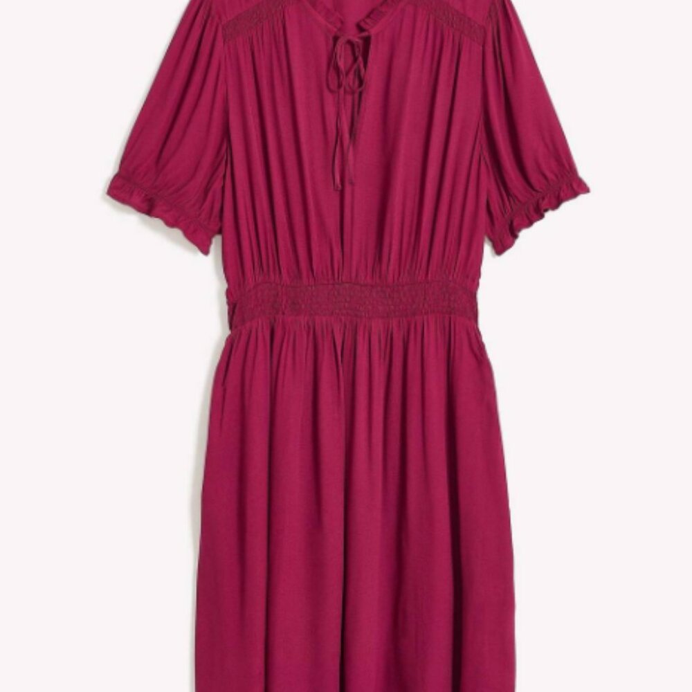 Penningtons Fit and Flare Woven Dress with Short Balloon Sleeves Sz 2X